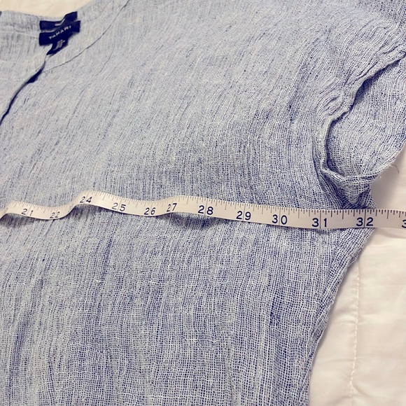 Tahari 100% linen oversized slouchy button down shirt size M - Picture 8 of 9